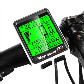 

WEST BIKING 2.1inch LED Bicycle Computer Wireless Cycling Bike Waterproof Odometer Stopwatch Speedometer Bike Computer Parts