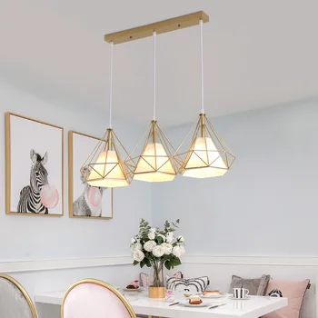 

Nordic pendant lights three-head restaurant pendant light dining room lamp shop front bar creative single household light WF1012