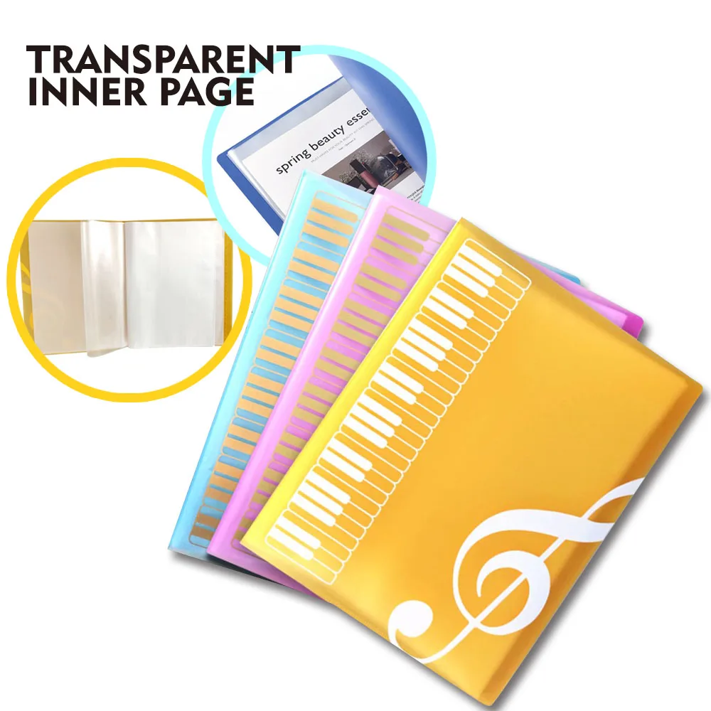 

1pcs Creative A4 Music Teaching Supplies 40 Layer Music Piano Score File Folder Fashion School Music Learning Filing Products