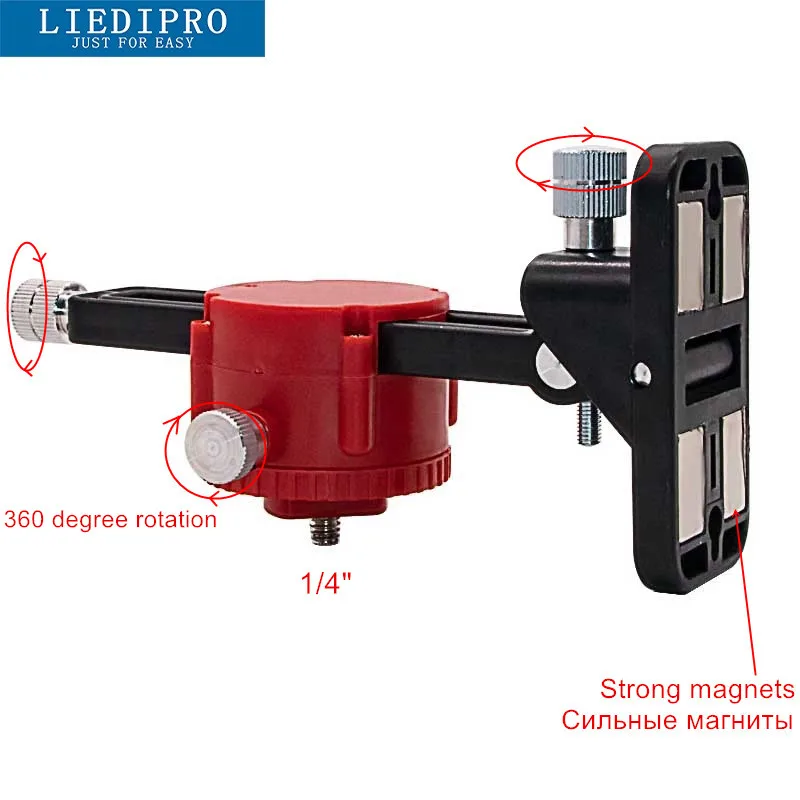 Магнитный съемник для жестких бирок для электронного отслеживания товара кронштейн для детей возрастом от 12 линия 3D лазерный уровень Горизонтальная Вертикальная 360 вращения Лазерная линия регулировки для 1/4 интерфейс