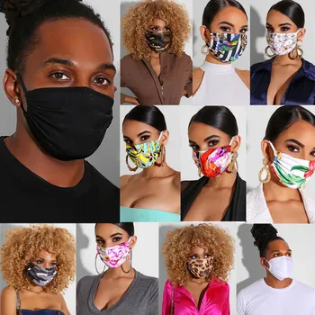 

Fashion Camouflage Floral Leopard Print Colored Mask Outdoor Riding Party Mask Breathable Washable Reusable Face Mask Unisex