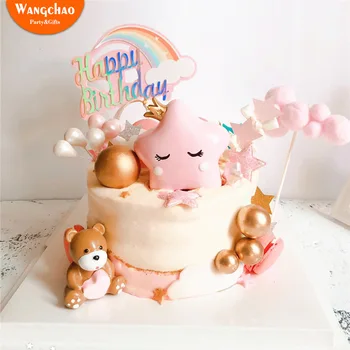 

Cute Resin Star Crown Cake Topper Birthday Cakes Happy Birthday Cake Topper Party Supplies Kawaii Cake Decoration Baby Shower