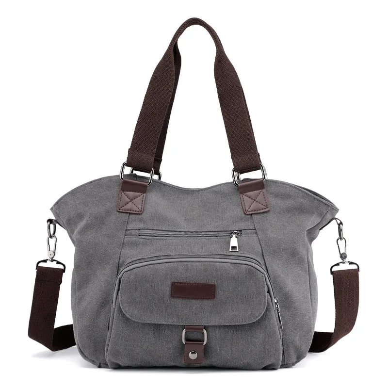 Женская сумка на плечо в стиле ретро, повседневная женская одноцветная сумка, тканевая сумка, большая Вместительная женская Холщовая Сумка