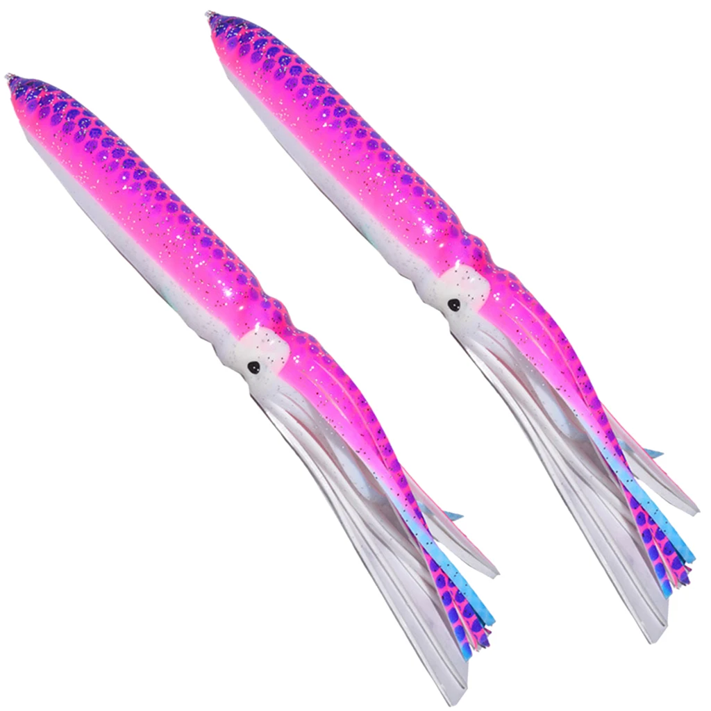 Set of 2 PCS Octopus Skirted Trolling Lures Marlin Tuna Wahoo Saltwater Fishing Lures for Saltwater Freshwater Fishing