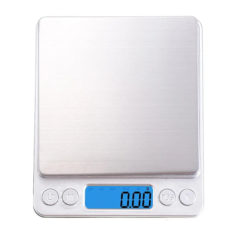 

2kg/0.1g Mini Pocket Digital Weighing Kitchen Scales For Weighing Jewelry Gold Large Stainless Steel Platform