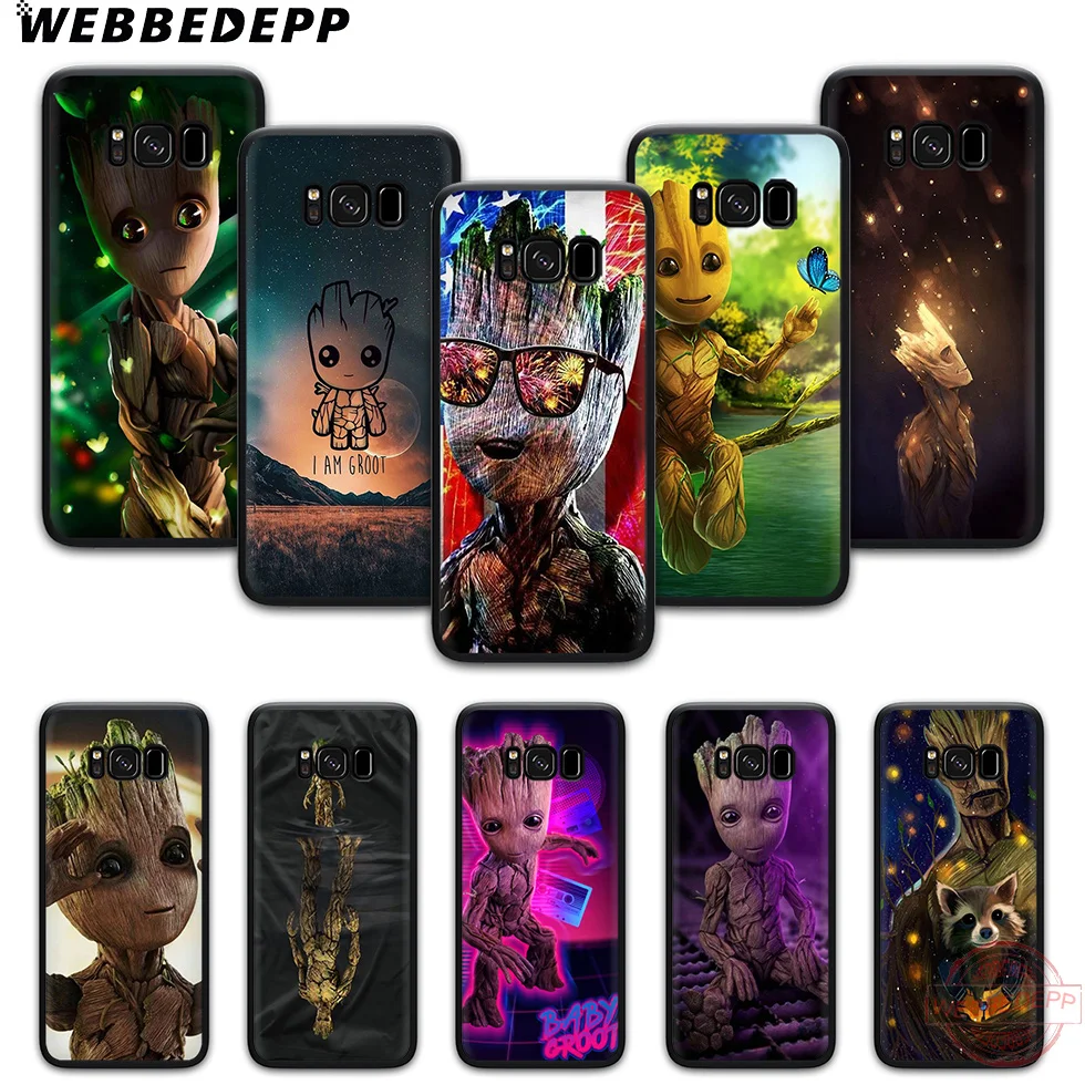 WEBBEDEPP Groot Детский мягкий чехол для телефона с изображением цветов Samsung S6 S7 край S8 S9