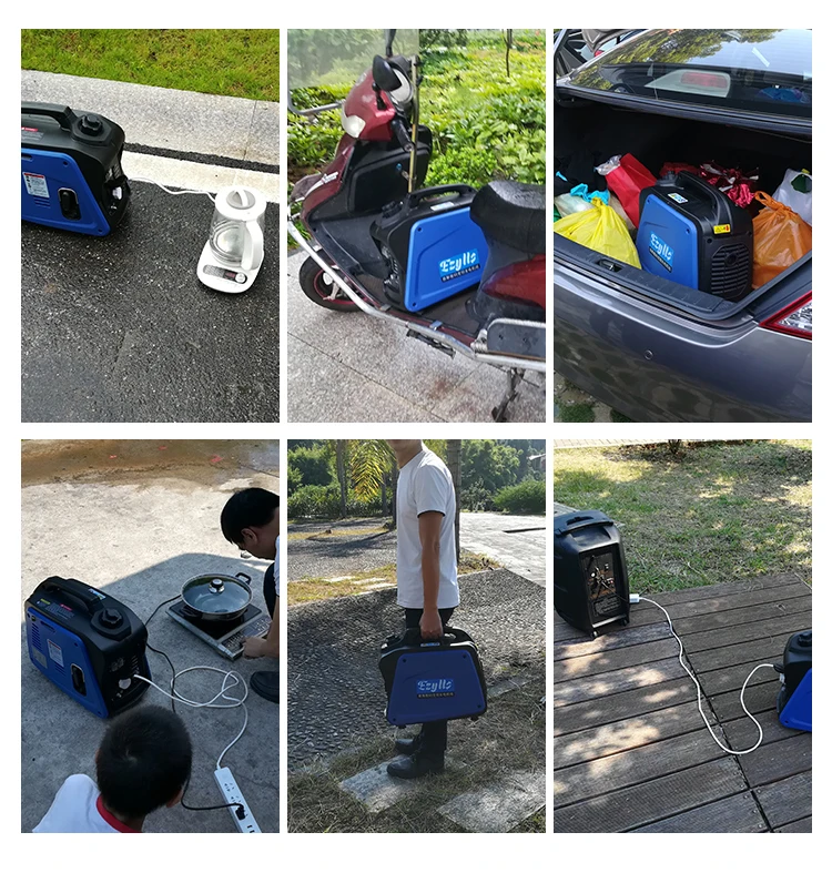 small lightest 800w portable silent camping boating fishing outside gasoline power inverter generator set