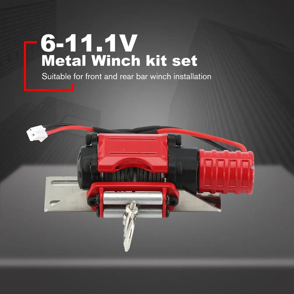 Металлическая ИМИТИРОВАННАЯ лебедка тяги для 1/10 RC Рок Гусеничный HSP Redcat HPI 90046 D90 SCX10 TRX-4 с кнопкой дистанционного управления