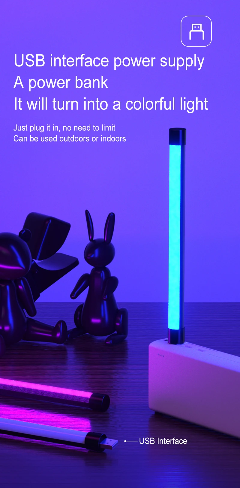 Portable LED Fill Light RGB Lamp Colorful Atmosphere Night Lights Photography Lighting Stick USB Powered Selfie Lamp Live Beauty star wars night light