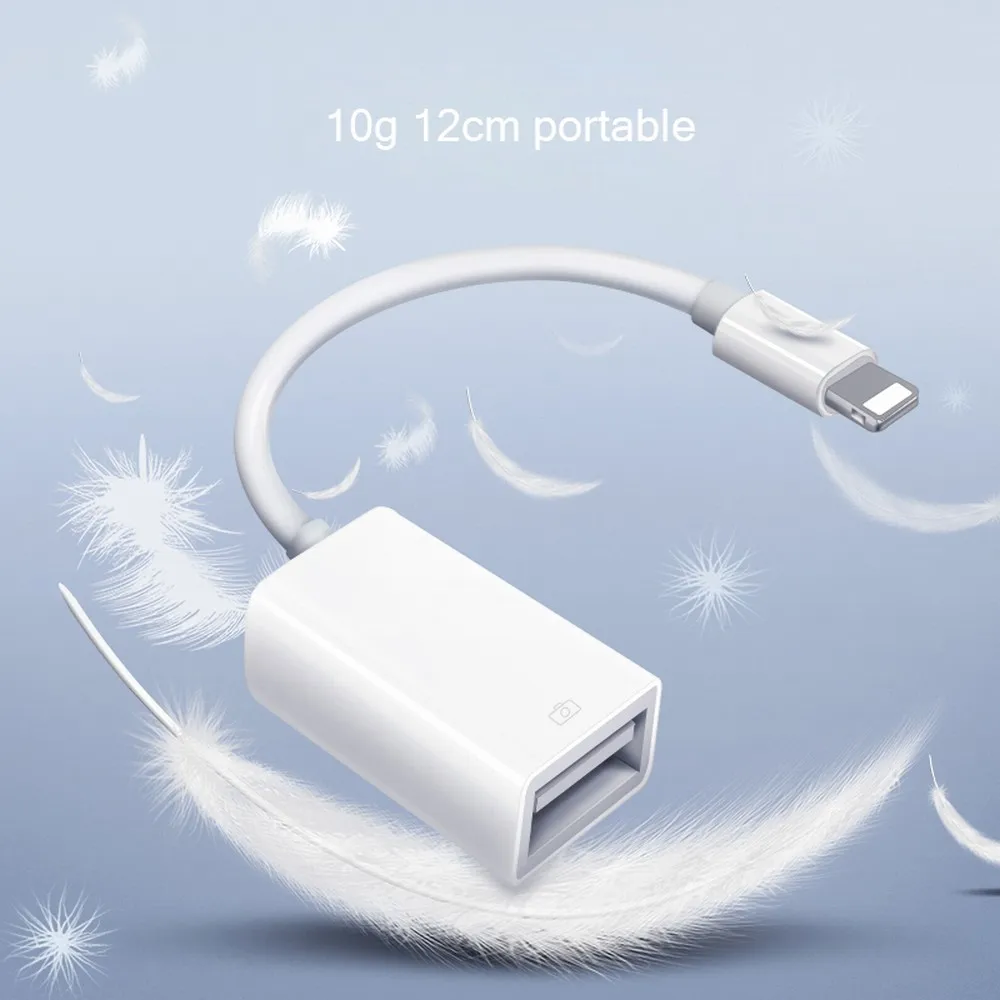  Lighting to USB OTG Date Connect Cable Adapter U Disk Keyboard Headset Microphone Connector For iPa