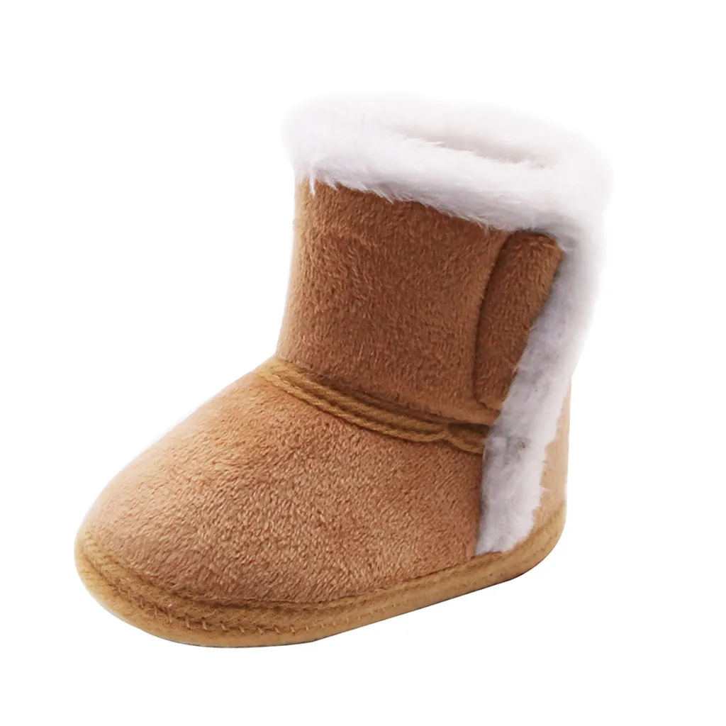 Детская обувь для девочек; зимние кашемировые плюшевые ботинки для новорожденных девочек; Теплая обувь с завязками; ботинки для малышей; buty zimowe niechodki;@ 45 - Цвет: B