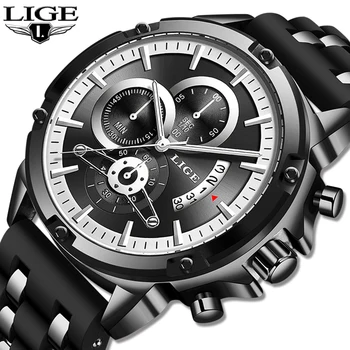 

2020 New Waterproof Mens Watches LIGE Top Brand Luxury Quartz Wrist Watch Men Business Clock Male Sport Chronograph Reloj Hombre