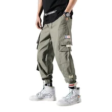 Мужские брюки карго, мужские брюки для бега, военные хлопковые брюки, хип-хоп Харадзюку, шаровары, мужские армейские зеленые брюки длиной до щиколотки