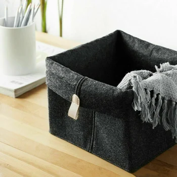 

Felt Storage Basket Hangable Desktop Holder Container Home Tidy Shelf Box