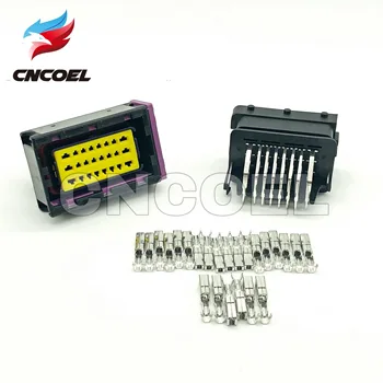 

5/10 Sets FCI ECU Connector 24 Pin 24 Way Black Male And Female automotive Housing Sealed Connectors Plug Socket 211PC249S8005
