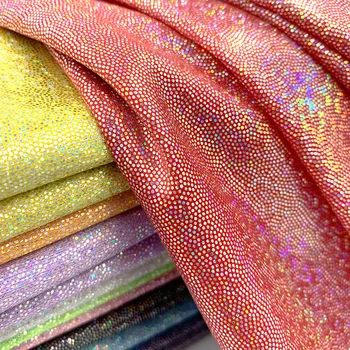 Tissu Polyester Laser à paillettes 150cm x 50/100cm, holographique irisé, arrière-plan de fête de mariage, vêtements de poupée, matériel de décoration, bricolage 1