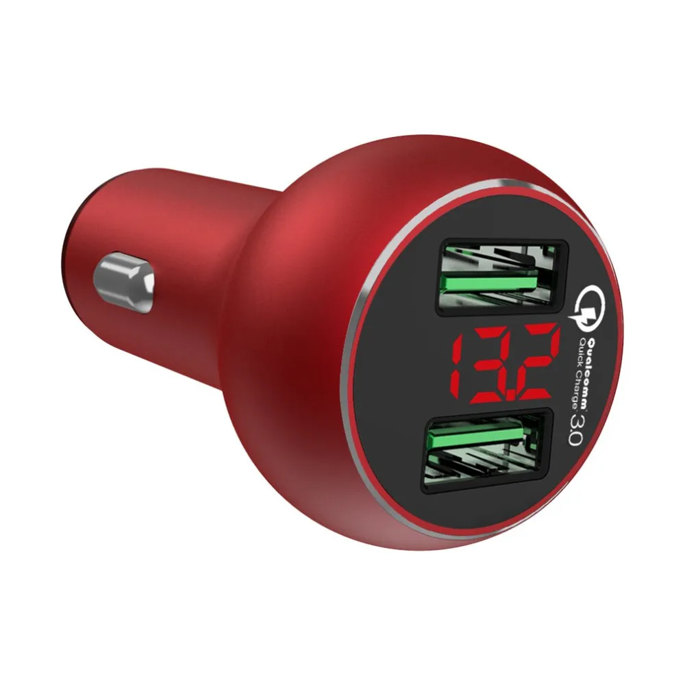 Автомобильное USB зарядное устройство из сплава, прочная быстрая зарядка 3,0, 2 порта, USB быстрое зарядное устройство для телефона, универсальное автомобильное зарядное устройство