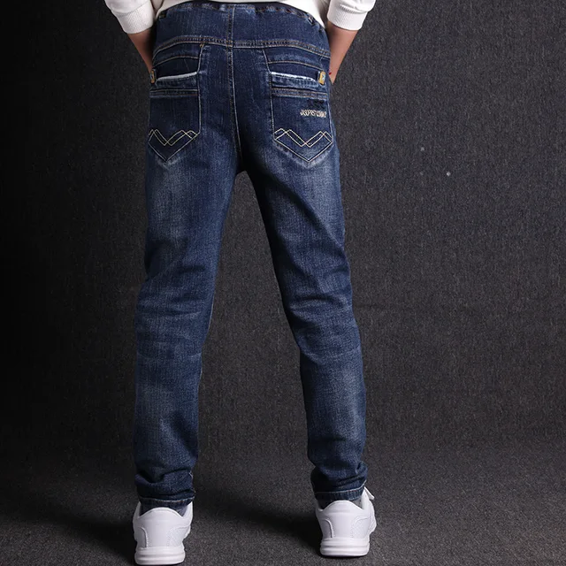 Джинсы для мальчиков, модные повседневные эластичные детские джинсы из 100% хлопка, новинка весны 2019, джинсы для мальчиков, детские брюки для мальчиков 1