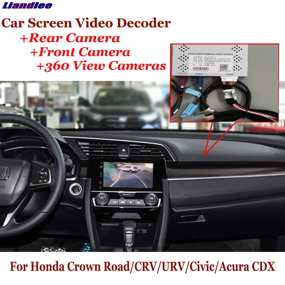 Car Dvr Rearview Front Camera Reverse Image Decoder For Honda Crown