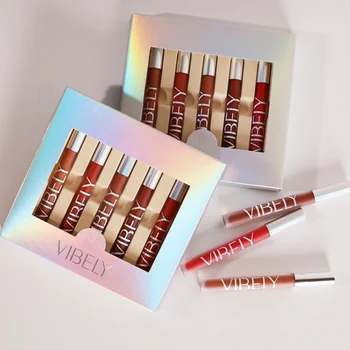 

Blind Shipping 5 Pcs Long Lasting Matte Lip Gloss Non-Stick Cup Liquid Lipstick Set