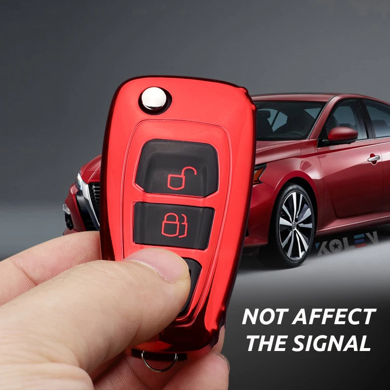 Custodia morbida per chiave a distanza per Auto in TPU per Ford Focus 2 3 MK2 MK3 Fiesta Mondeo Kuga Ecosport Ranger Auto Key Protect Holder Shell - H53957d8c30494d8c80cc24609af5d83fO