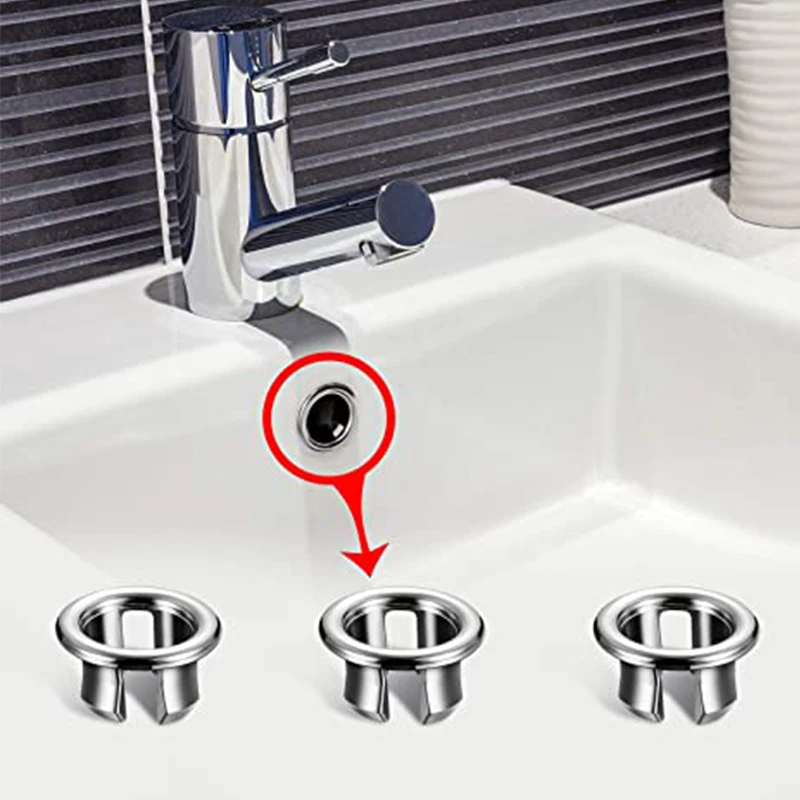 Bathroom Basin Sink Overflow Ring Six-foot Round Insert Chrome Hole Cover Cap 50PB Modern Tub Stopper Bathtub Drain | Обустройство