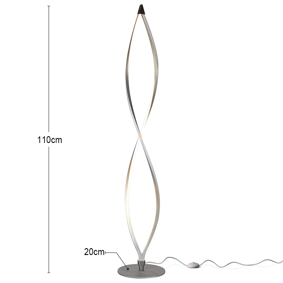 Современный твист светодиодный гостиной интерьерная напольная лампа современный абажур для фойе, кабинета, спальни, столовой домашнего декора освещения