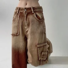 Y2K Women Casual Jeans Fashion Ins High Waist Wide Legs Trend Loose Straight Street Denim Trousers Hipster Baggy Woman Clothes