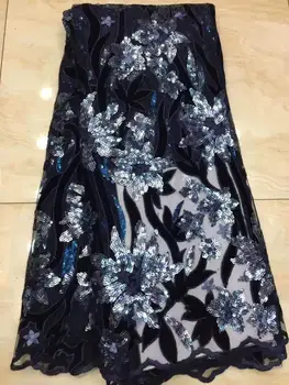 

Latest African Lace Fabrics Embroidered French With Sequins Lace Fabric High Quality Nigerian French Net Lace Fabric