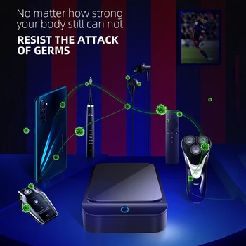 

UV Phone Keys Sterilizer Box Jewelry Phone Cleaner Sanitizer Disinfection Box Storage Box 1pc