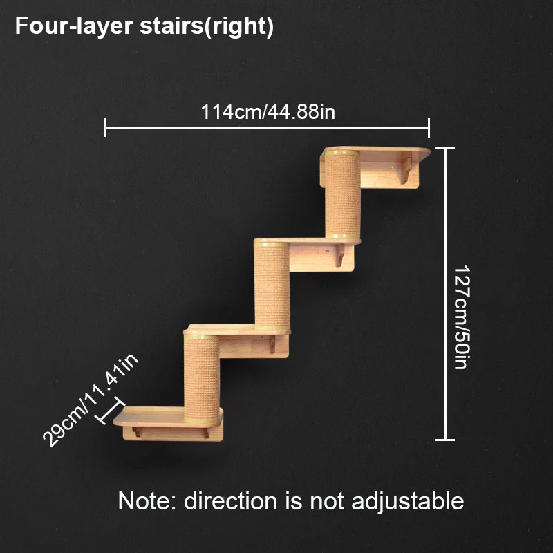 RFWCAK настенный кошачий альпинистский каркас сизаль когтеточка Кошка дерево прыжки платформа Котенок Дом с лестницей Мебель для кошек - Цвет: Four layers right