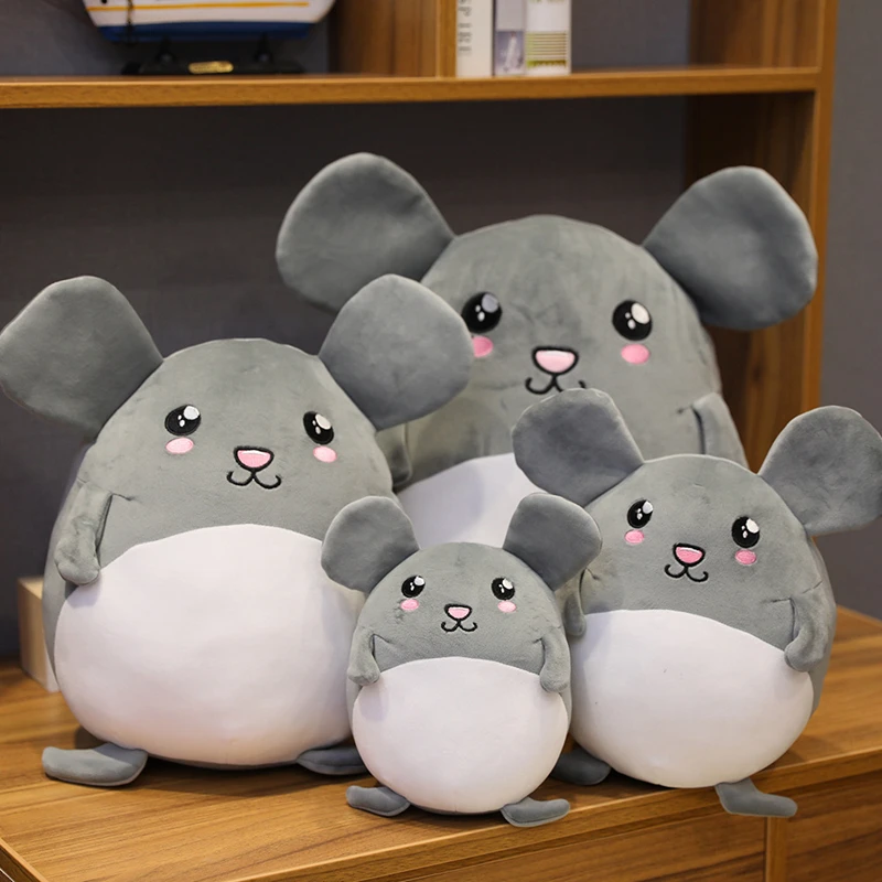 Hot 1pc 35 55CM Lovely Grey Rat Pillow Stuffed Animal Plush Toys For Girls Children Boys 2