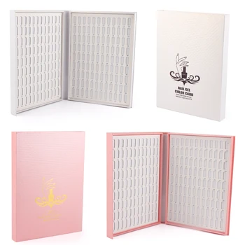 

216 Colors Nail Display Book White&Pink Nail Box Card Chart Painting Manicure Dedicated Nail Art Tools Book Design Easy to Carry