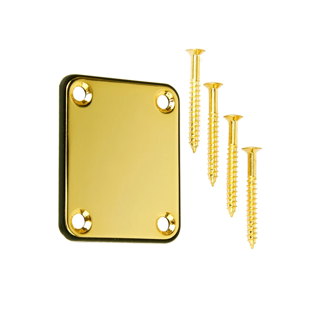 Gold Electric Guitars 4 Bolt NECK BACK PLATE+SCREWS For  Guitar