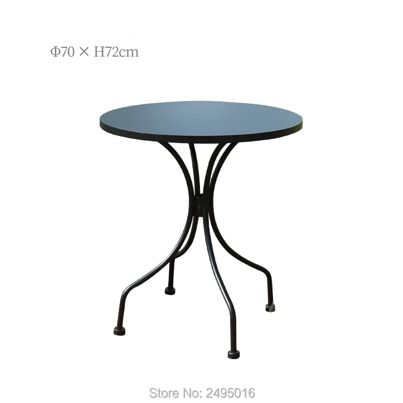 Dia70cm Iron Outdoor Metal Patio Table All Weather For Garden Backyard Poolside Steel Anti Rust Without Chair Garden Furniture Sets Aliexpress