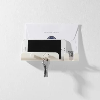 

Storage Rack for Household 4-Hook 3Colors Multipurpose Wall Mounted Remote Control Stand Holder