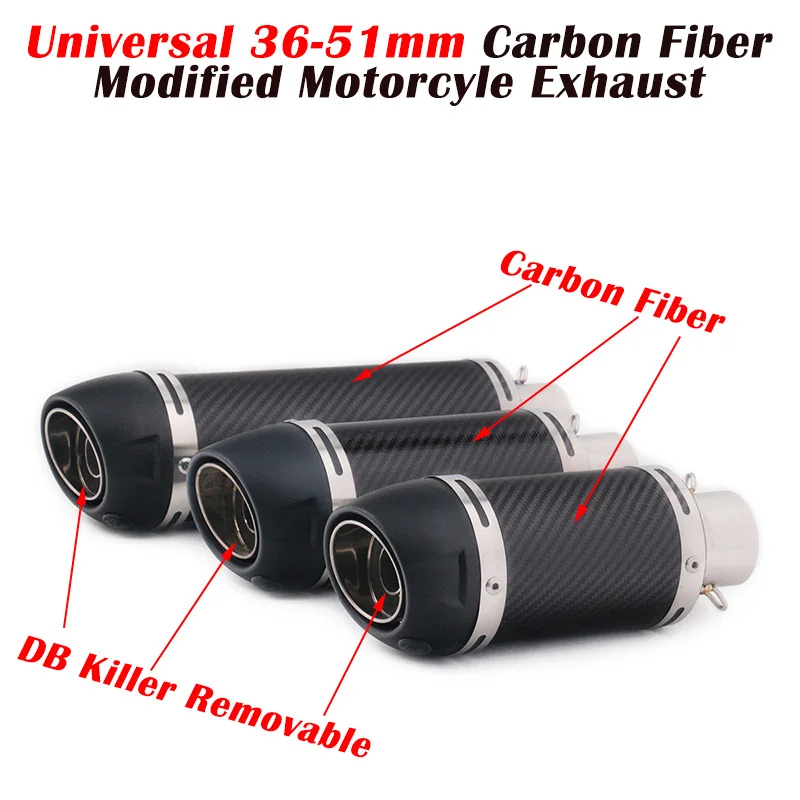 Moto Universale Leo Vince Scarico Fuga Carbonio Modificato Leovince Silencieux Emark Marmitta Db Killer Per R15 Duke125 Cbr500