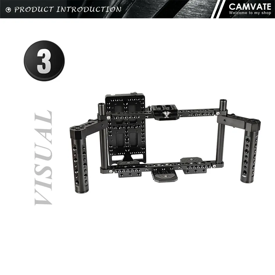 Adjustable Director's Monitor Cage Rig With Dual Cheese Handle Grip & V lock Qui