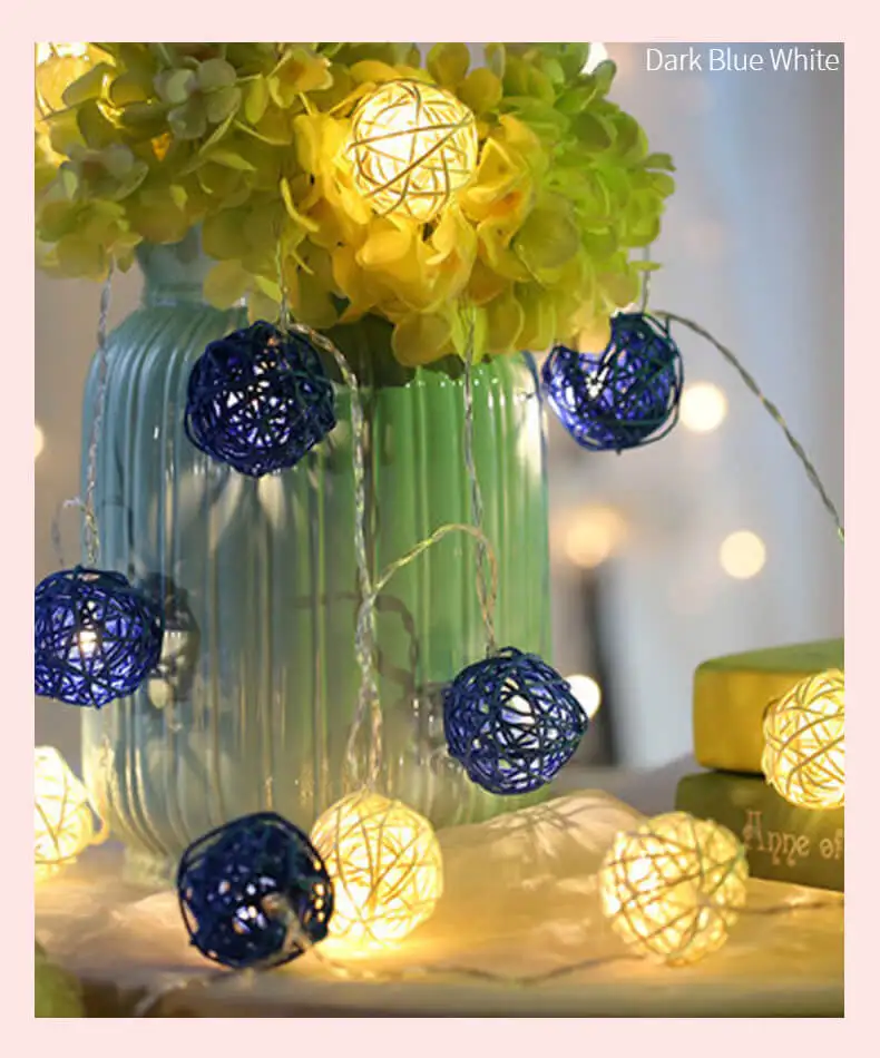Luminaria наружные гирлянды из ротанга, шары, украшения для рождественской елки, светодиодный гирлянды с шариками, лампа, Мерцающая фея, патио, салон, год