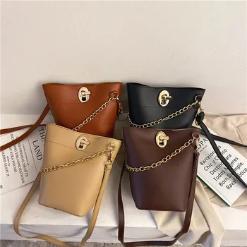 

Western Style Shoulder Bag Women's Versatile Bag New Style 2019 Popular Simple Shoulder Bucket Bag purses and handbags