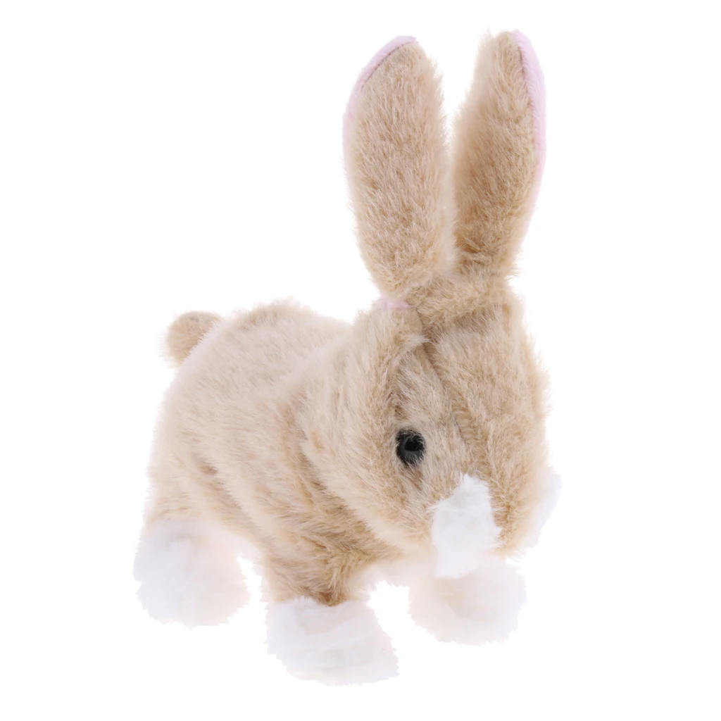 Electronic Pet Interactive Plush Fuzzy Rabbit - Electric Walking & Jumping Animal Robot Toy Fun Kids Game Activities