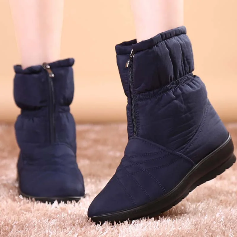 Winter Boots Luxury Brand Ankle Boots For Women Non-Slip Waterproof Ladies Shoes Chunky Women's Shoes Casual Botas Mujer