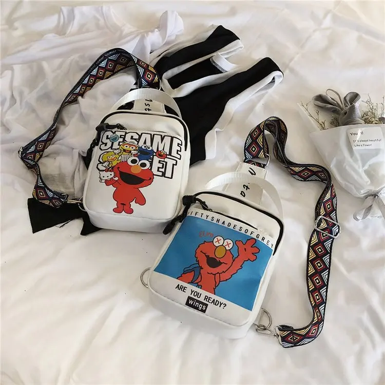 

Bag Women's New Style 2019 New Style Korean-style Versatile Crossbody/shoulder Bag Chest Pack Bag Cute Cartoon Sesame Street Sho
