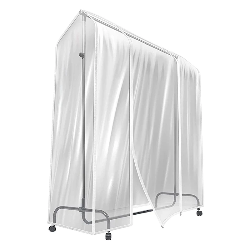 

Transparent Clothes Hanger Cover Bedroom PE Floor Hanger Dust Cover Three-Dimensional Clothes Dust Cover