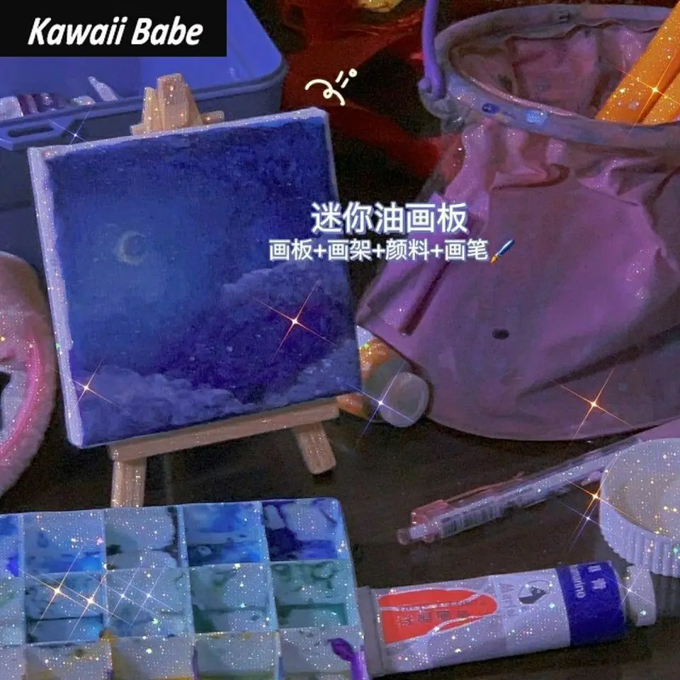 미술 용품 그림 나무 이젤 Ins 미니 스케치 패드, 학생 DIY 캔버스 크리에이티브 데스크탑 장식 그림 이젤