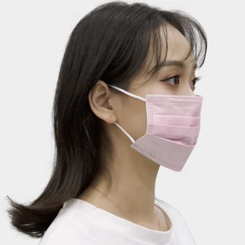 

Lots 100 3 Layer Disposable Face Masks Cover Anti Haze Dust Protection Pink