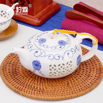 

Glass teapot high-temperature heating kettle teapot suit household ceramics single pot of flower pot small tea cup