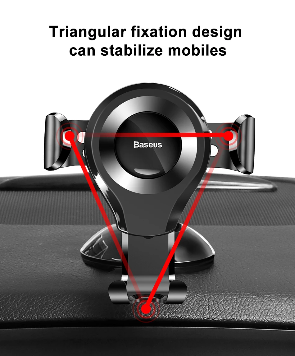 Автомобильный держатель для телефона Baseus Gravity для iPhone 11 Pro Max samsung, автомобильный держатель на присоске для телефона, автомобильный держатель для мобильного телефона, подставка
