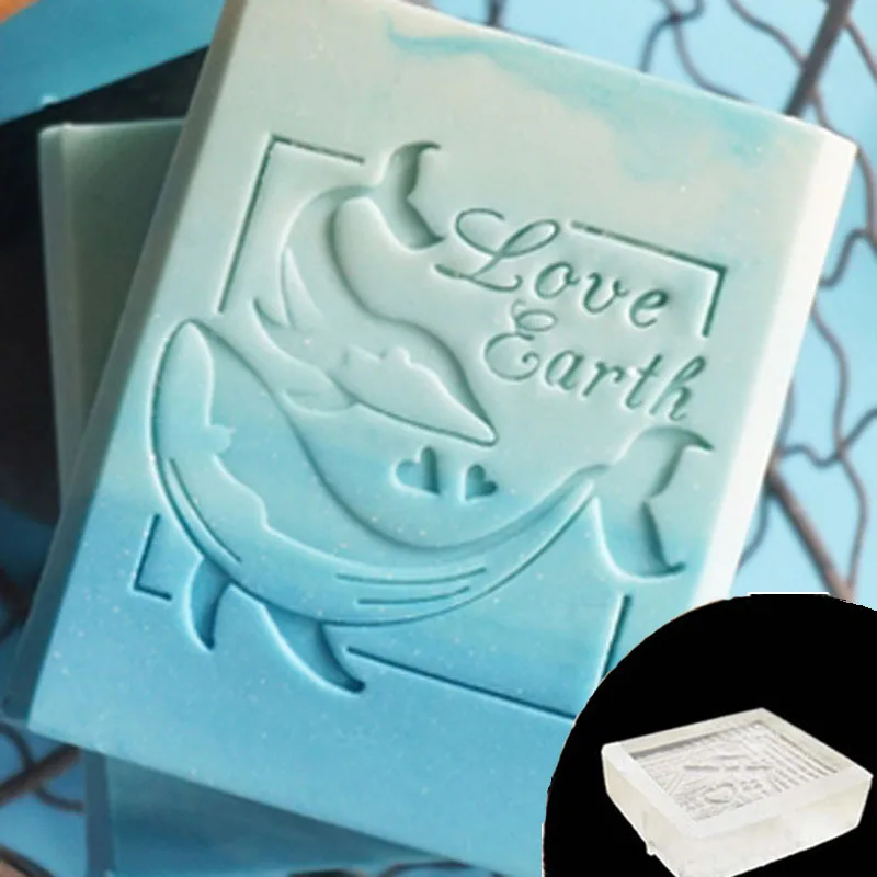 Love Earth Series Acrylic Soap Stamp, Animal Shape, Polar Bear, Dolphin, Elephant, Parent-Child, Natural Handmade Seal