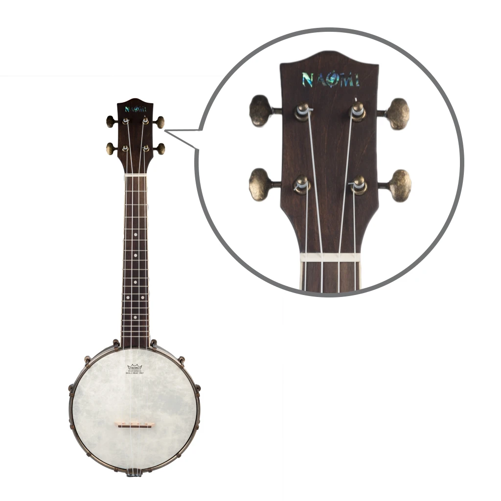 Kmise Banjolele Concert Size - 23 Inch Banjo Ukulele With Aquila Strings
